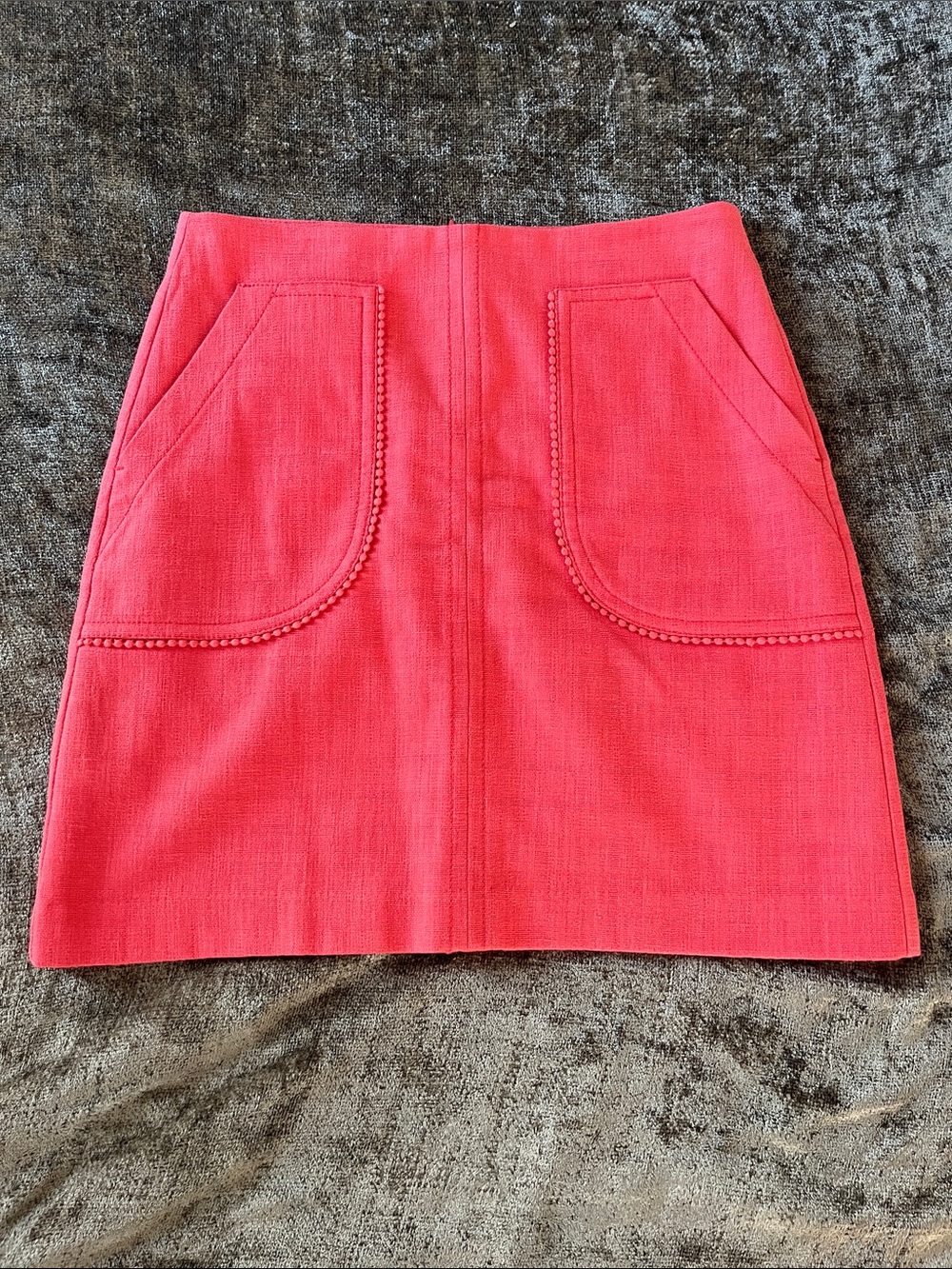 LOFT Coral Pink Mini Skirt with Front Patch Pockets